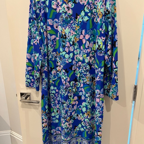 NWT Lilly Pulitzer Nadine Dress - Blue Grotto Twilight Tropics - Picture 5 of 5